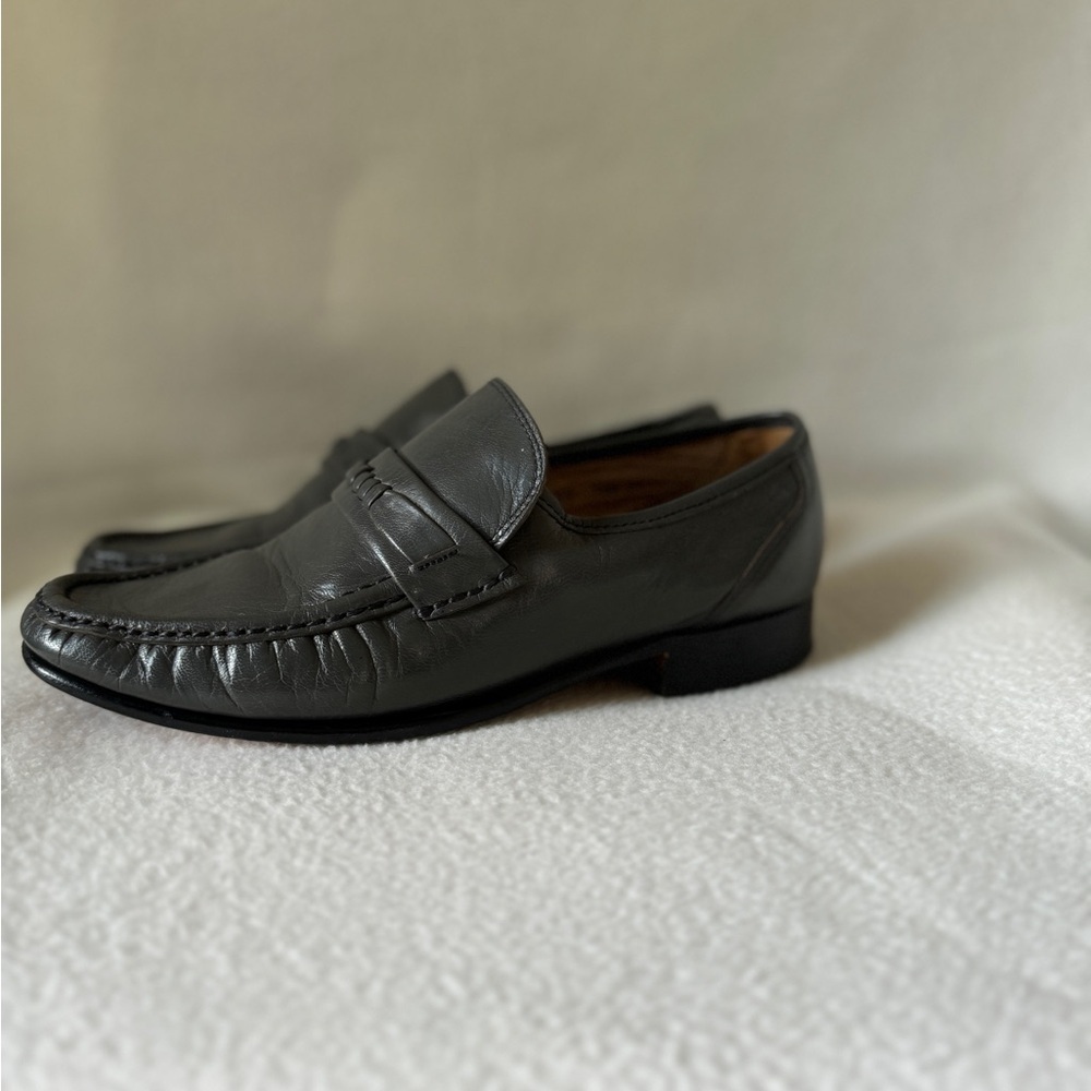 Freeman Size 7 1/2 Gray Leather Mens Dress Shoes - Picture 3 of 16